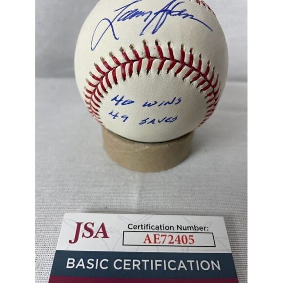 Larry Anderson signed 40 wins 49 saves autographed OMLB Baseball JSA #AE72405 - Picture 3 of 4